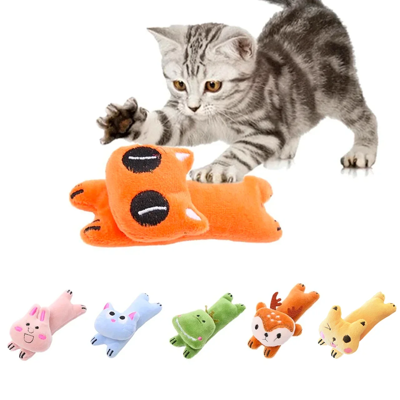 Cute Teeth Grinding Catnip Toys Interactive Plush Cat Toy Pet Kitten Chewing Vocal Toy Claws Thumb BiteToy for Cats Hot