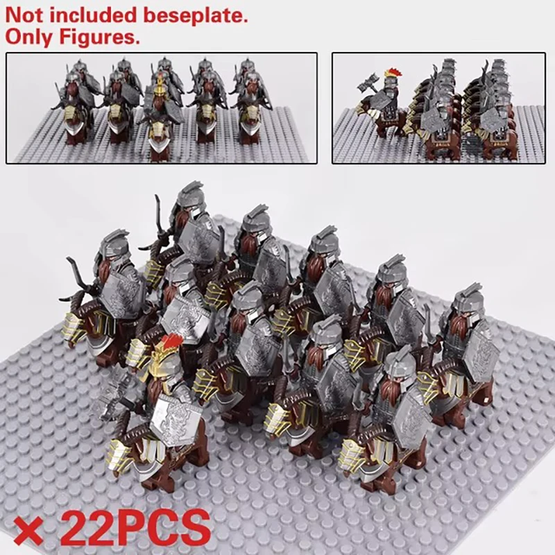 NONE Mini Mittelalter Herr Ringe Mittelalterlichen Zwerg Wildschwein Ziege Wagen Armee Figuren Bausteine Ziegel Kinder Spielzeug Weihnachten Geschenk 10