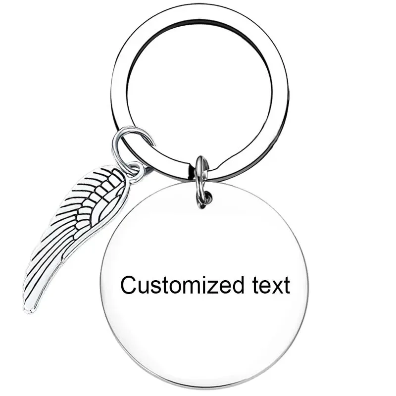 Personalized Custom Keychain Dad Mom Memorial Key chain Loss of Mother father key rings Guardian Angel gift