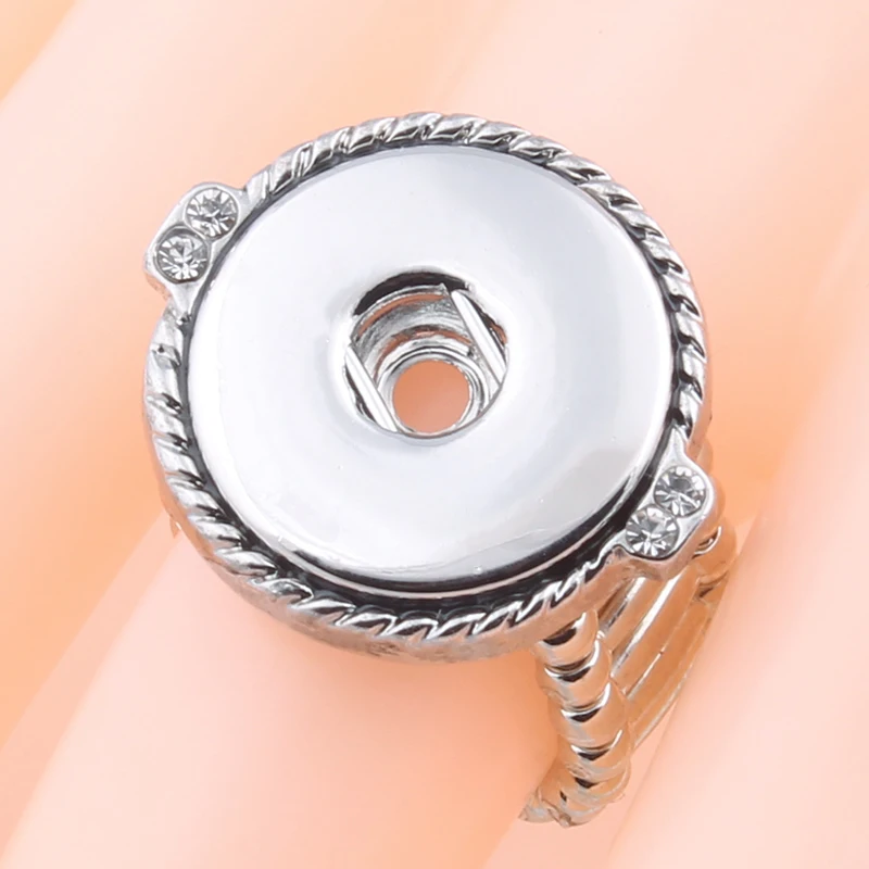 Fashion Snap Ring Jewelry DIY 18mm Adustable Snaps Button Ring For Women Fitting Jewelry ZH021