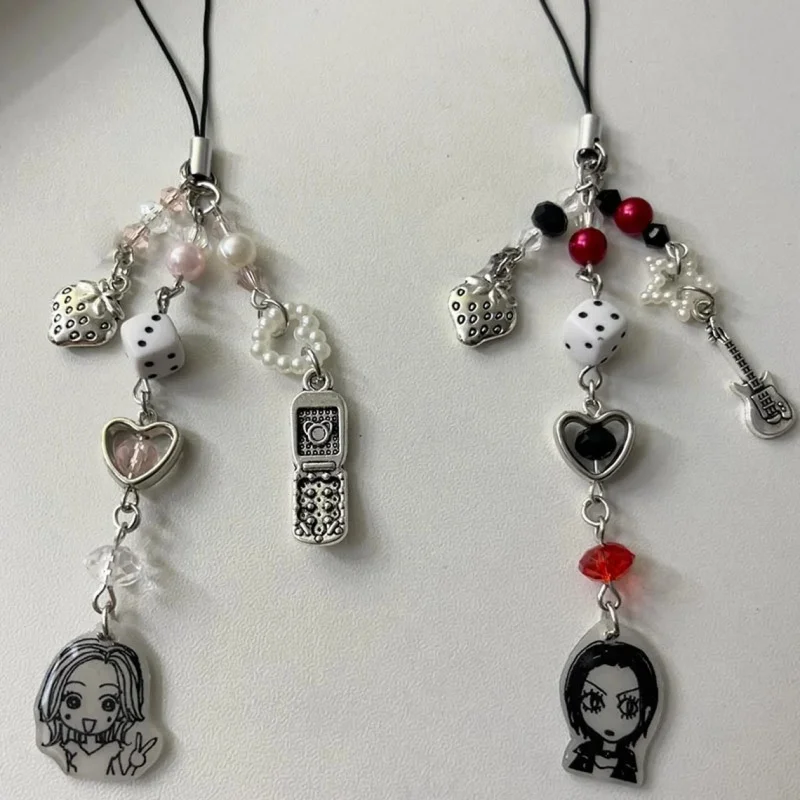 Handmade Nana Hachi phone charm Y2K jewelry