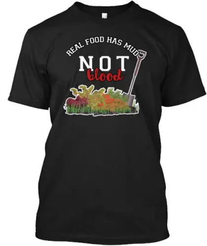 Real Food Vegan Vegetarian T-Shirt Made in the USA Size S to 5XL