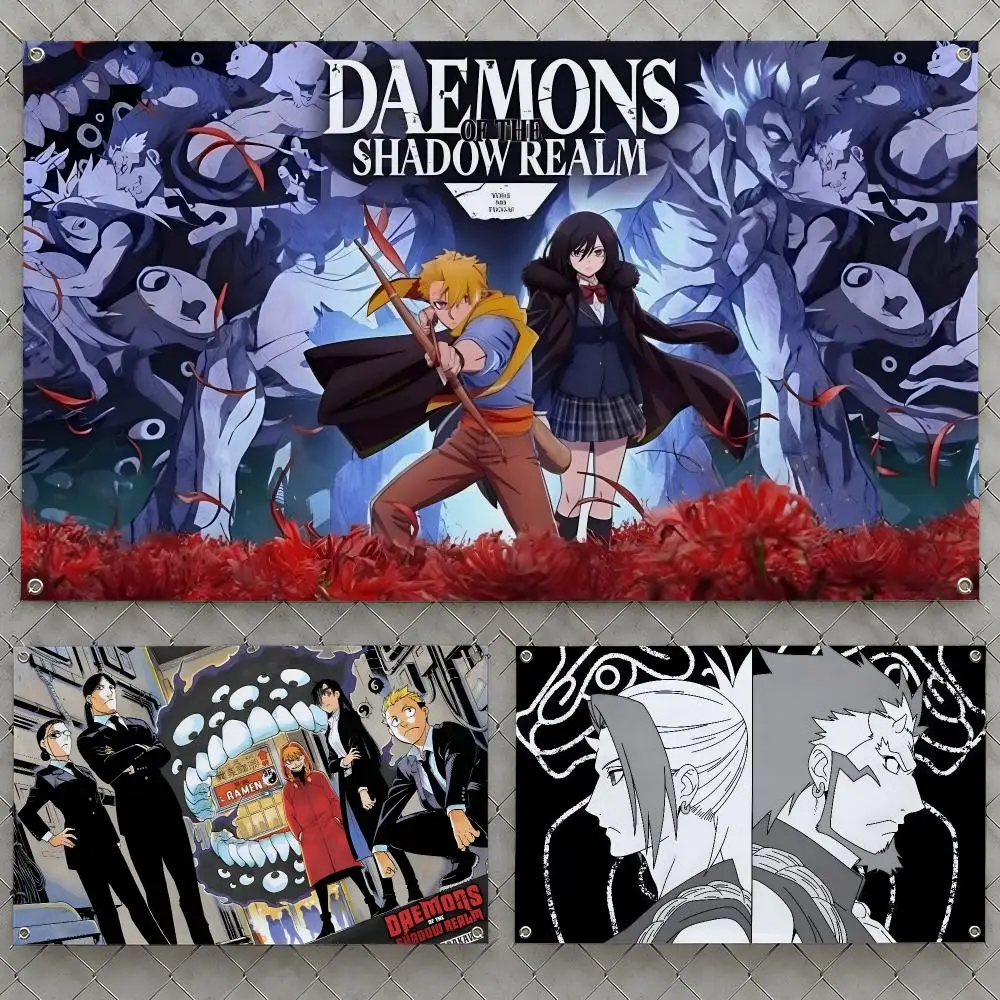 Anime Daemons of the Shadow Realm Tsugai Flags Wall Hanging Flag Banners For Birthday Parties Outdoor Bedroom Dorm Room Decor
