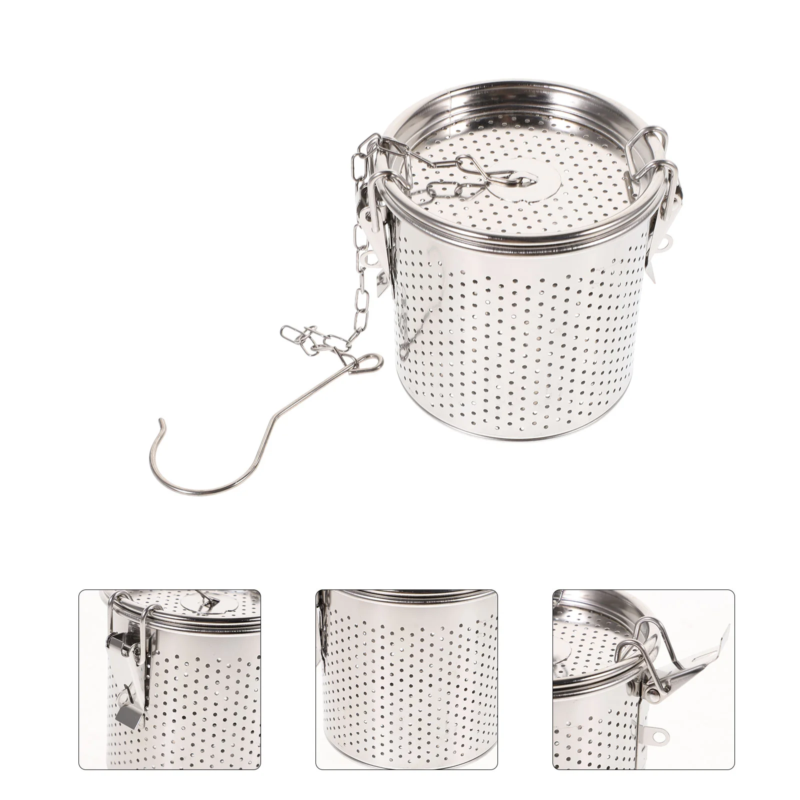 

Pots Brine Basket Useful Seasoning Filter Silver Stainless Steel Kitchen Storage Seasonings