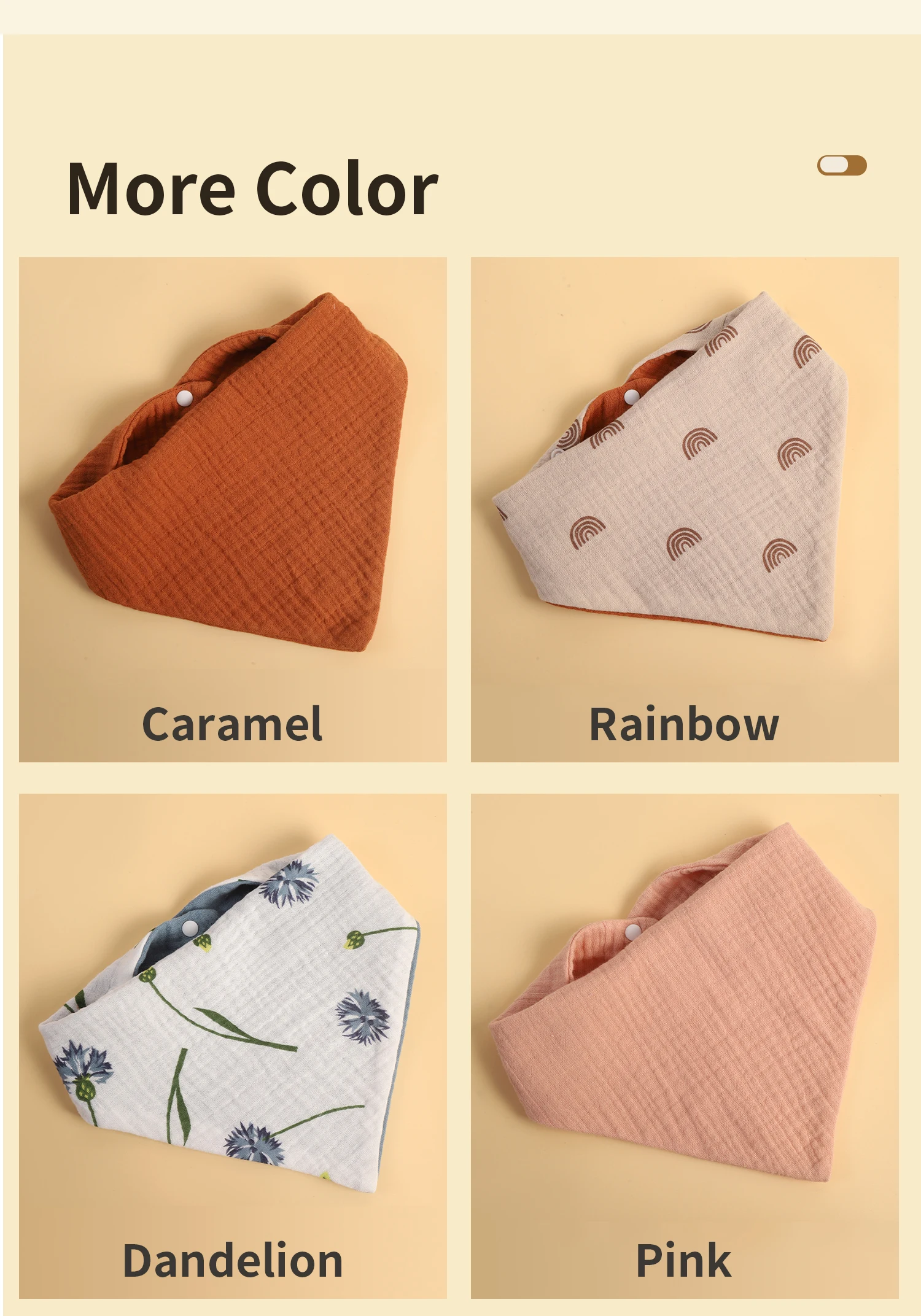 INSULAR Infant Cotton Bibs Newborn Triangle Scarf Feeding Saliva Towels Baby Waterproof Pinny Bandana Burp Shower Cloth 4 Layers