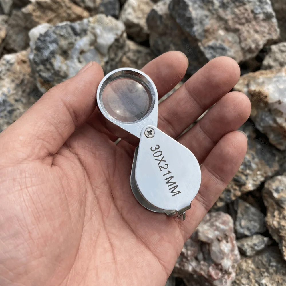 10x 20x 30x 21mm High Magnification Jewelry Magnifying Glass Glass Lens Alloy Pocket Loupe Lightweight Portable