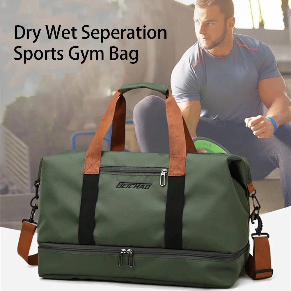 Women Gym Bag Portable Fitness Training Bags Dry Wet Seperation Sports Handbag with Shoe Pocket Men Messenger Crossbody Packs