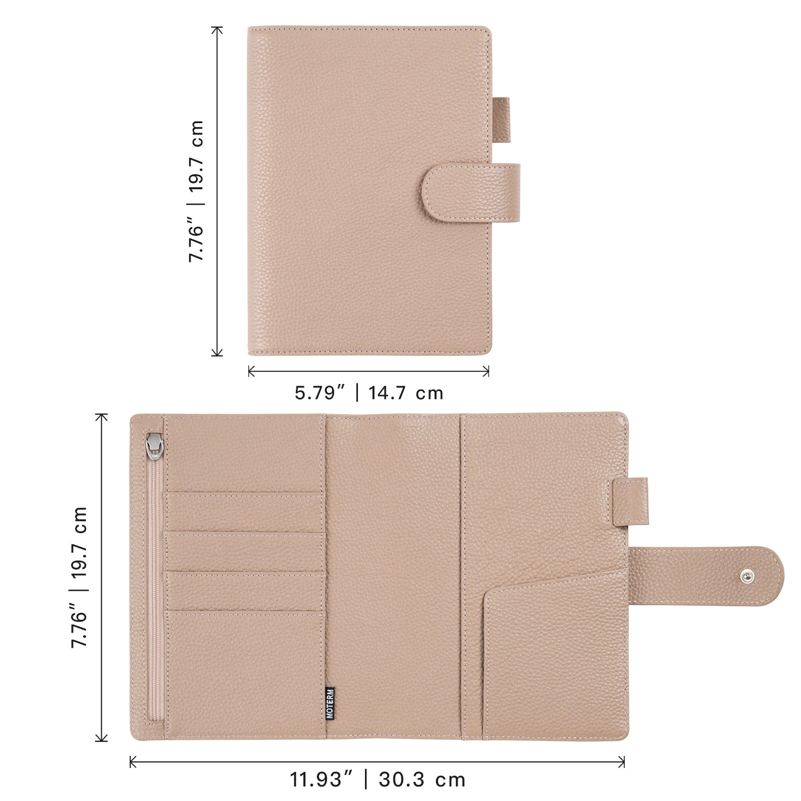 غطاء مخطط النخبة بحجم Moterm B6 لدفتر المحاور B6 من الجلد الطبيعي المصفى بدون مجلة جدول أعمال منظم الجيب الكبيرة #2