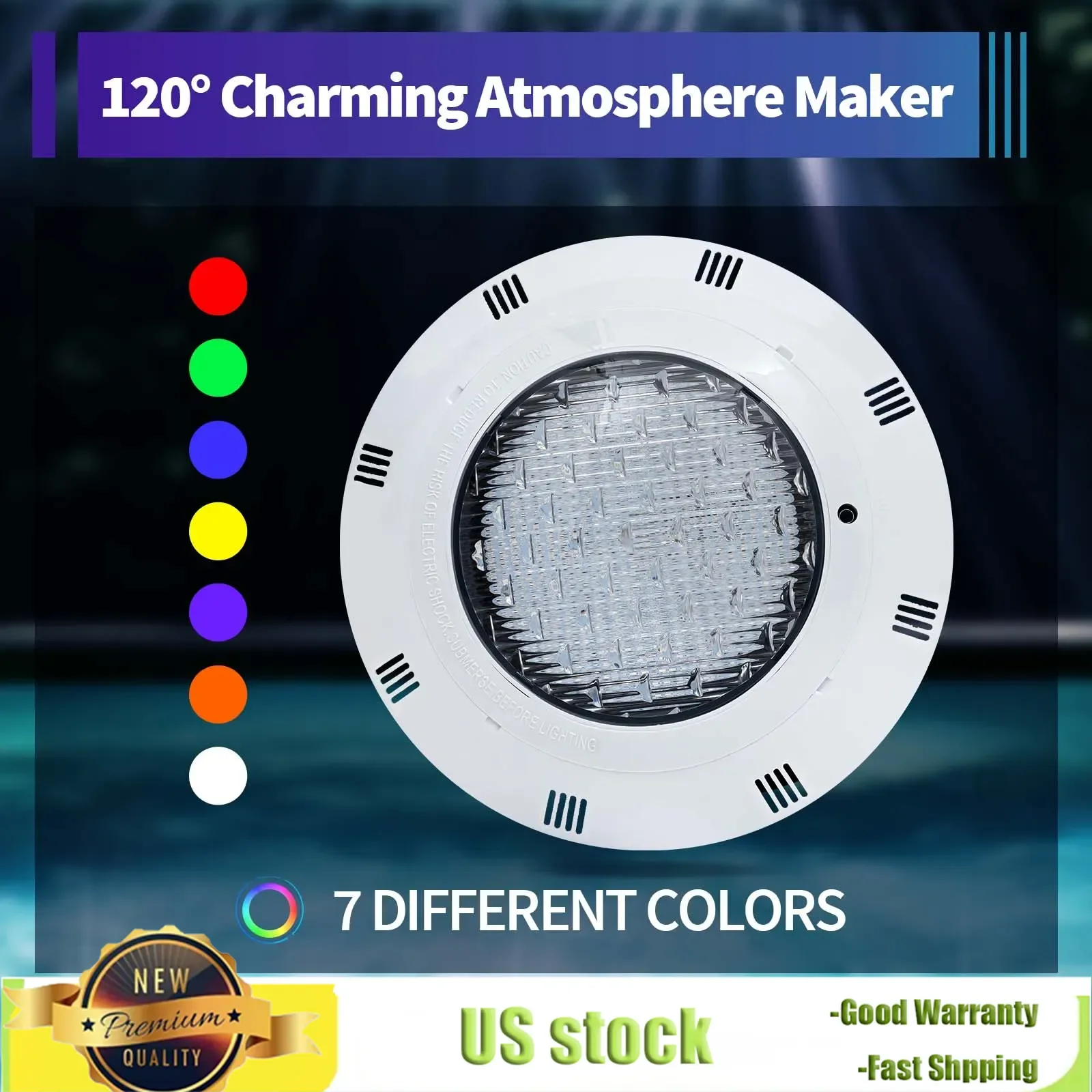 Bymaocar 11 Changing Modes RGB LED Pool Lights, Waterproof Underwater Lighting Fixtures With Remote Control 7 Different Colors