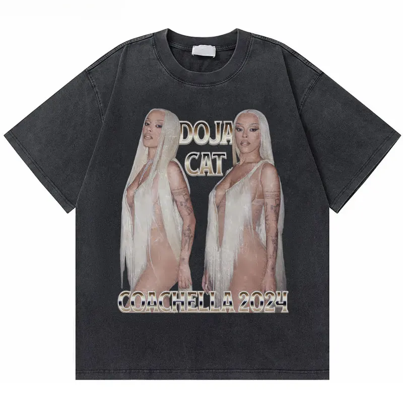 Homens mulheres hip hop moda oversized manga curta tshirt doja gato lavado vintage streetwear eu sou uma vaca mooo engraçado meme camisetas