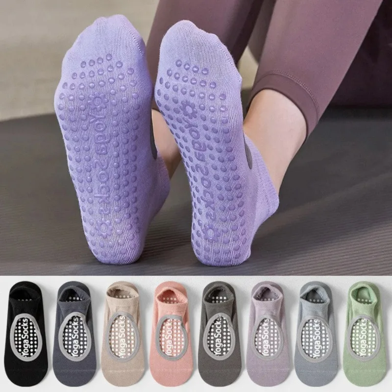 

Solid Color Yoga Socks Backless Breathable Indoor Sports Ballet Pilates Socks for Women Girls Silicone Anti-slip Dance Socks