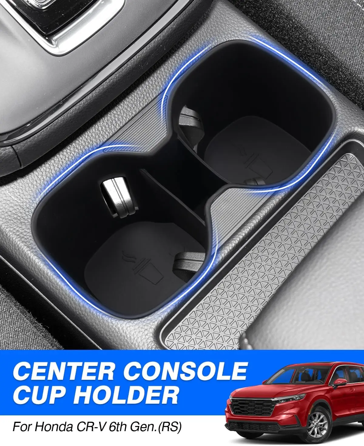 for Hnoda CRV 2023 2024 Cup Holder Inserts Hybrid Sport/Hybrid Sport Touring/EX/EX-L Center Console Accessories TPE Material