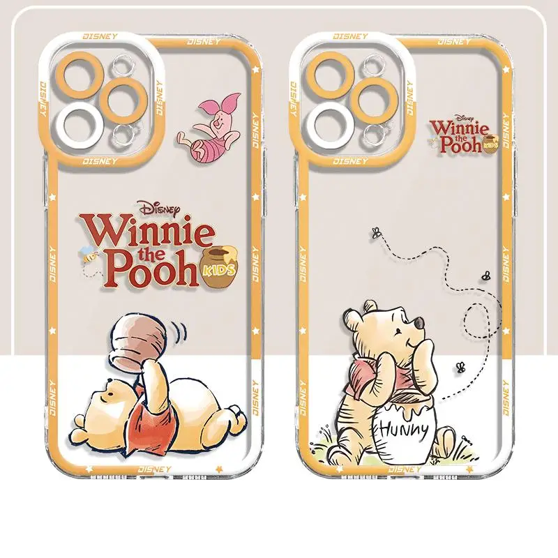 Winnie the Pooh Cartoon Phone Case for Apple iPhone 11 13 14 ProMax 15 Pro 7 8 Plus 12 Mini X XS Max XR SE 2022 Silicone Cover