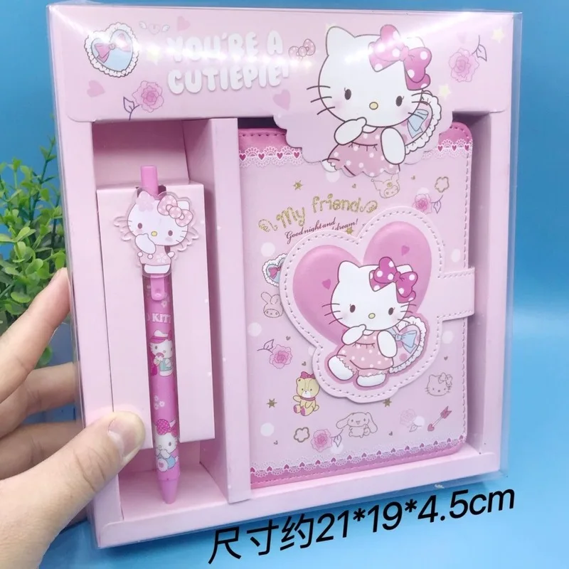 Hot Sanrio Notebook Gel Pen Hellokitty Cinnamoroll Notepad Daily Weekly Agenda Planner Notebook Stationery Girl Gift