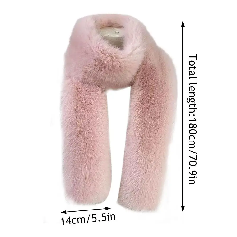 

Длинный шарф из искусственного меха, мягкий пушистый шарф, толстые зимние накидки, винтажный декор, теплая плюшевая шаль, полезный глушитель, однотонная шаль