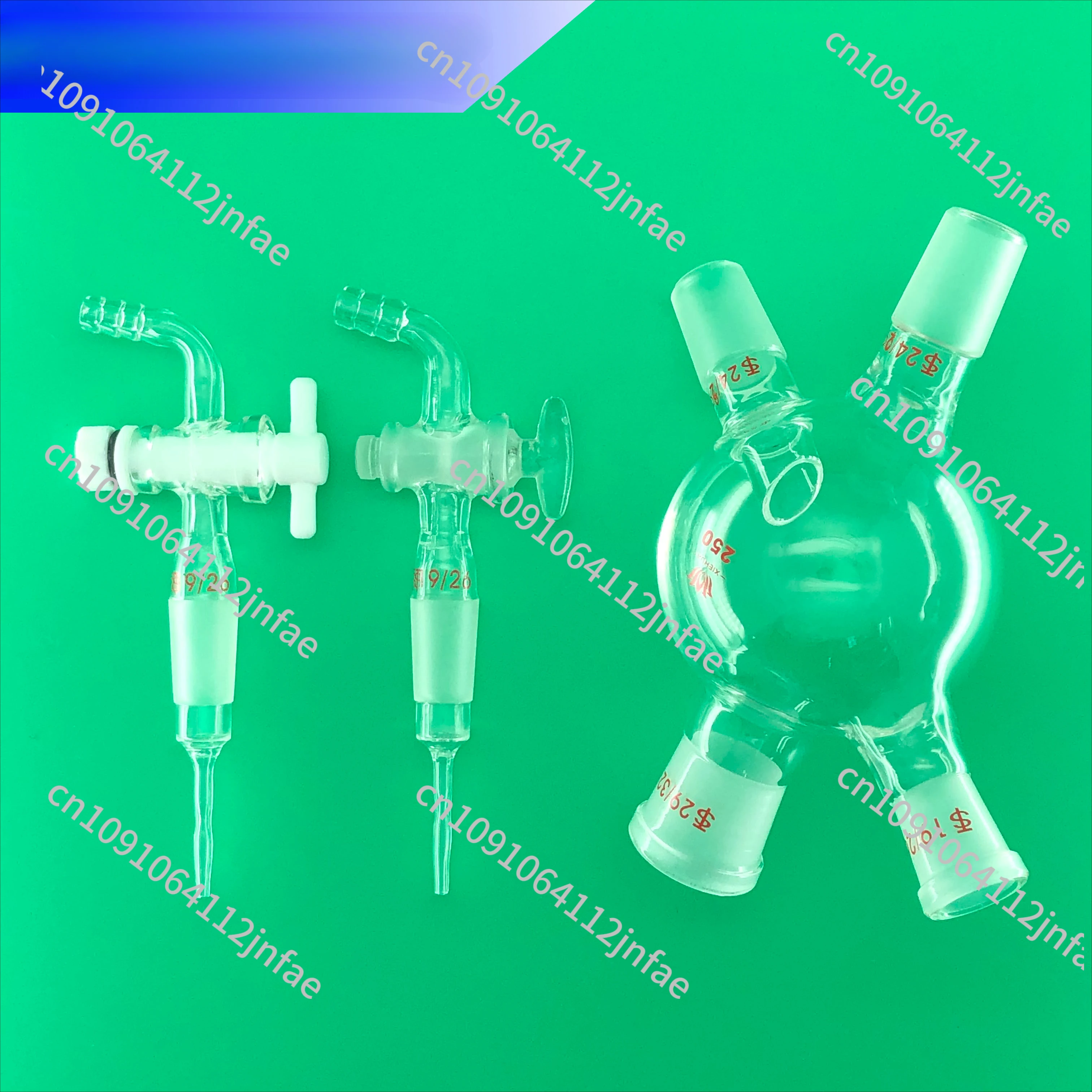 Glass Four-way Bottle, Feeding and Discharging Piston Valve, Rotary Steaming Feeding Pipe 19 #rotary Steaming Bottle