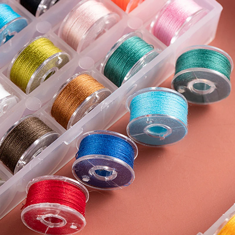 25/36Colors Sewing Bobbins Box Set Sewing Machine Bobbin Multicolor Thread Spool Stitch Machine Spools Sewing Accessories 1Set