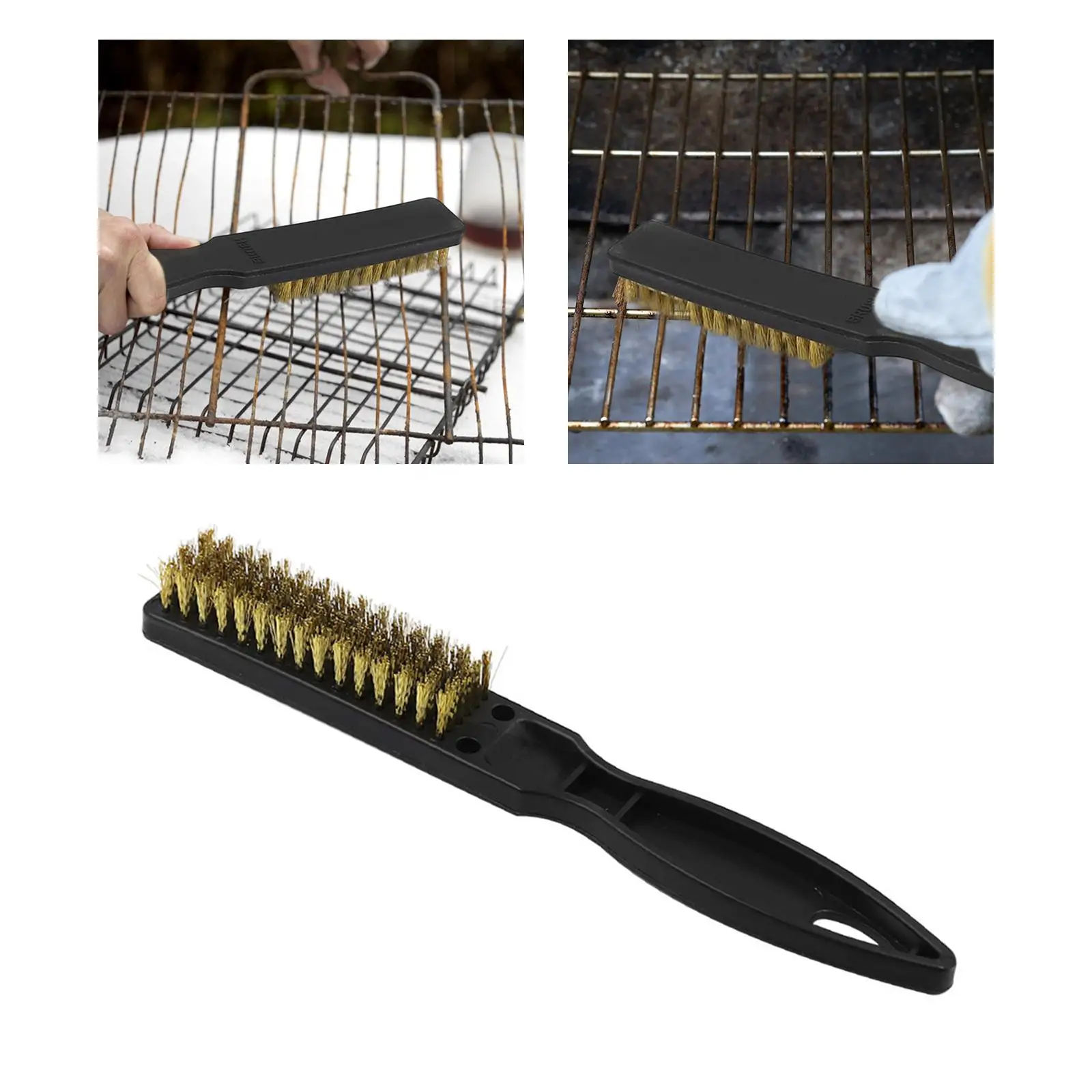 Copper Wire Cleaning Brush Bristle Wire Brush 15x6 Row Plastic Handle for Removes Lint Cleaning Metal Barbecue Kitchen