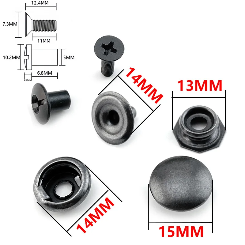 2 Types Electroplating Black Color Brass Made IWB Holsters Knife Sheath DIY Making 201 Snap Button Directional Buckle IWB Ring