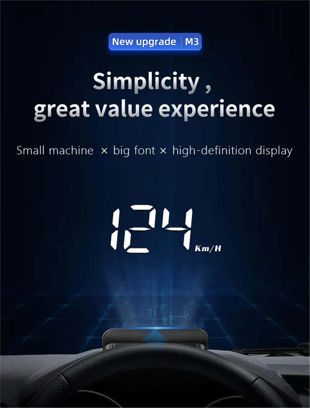 M3 OBD2 HUD Head-Up-Display OBD2 Auto-Geschwindigkeits-Bordcomputer Kraftstoffverbrauch mit Alarm Auto-Elektronik-Zubehör Glasprojektor – Detail 6