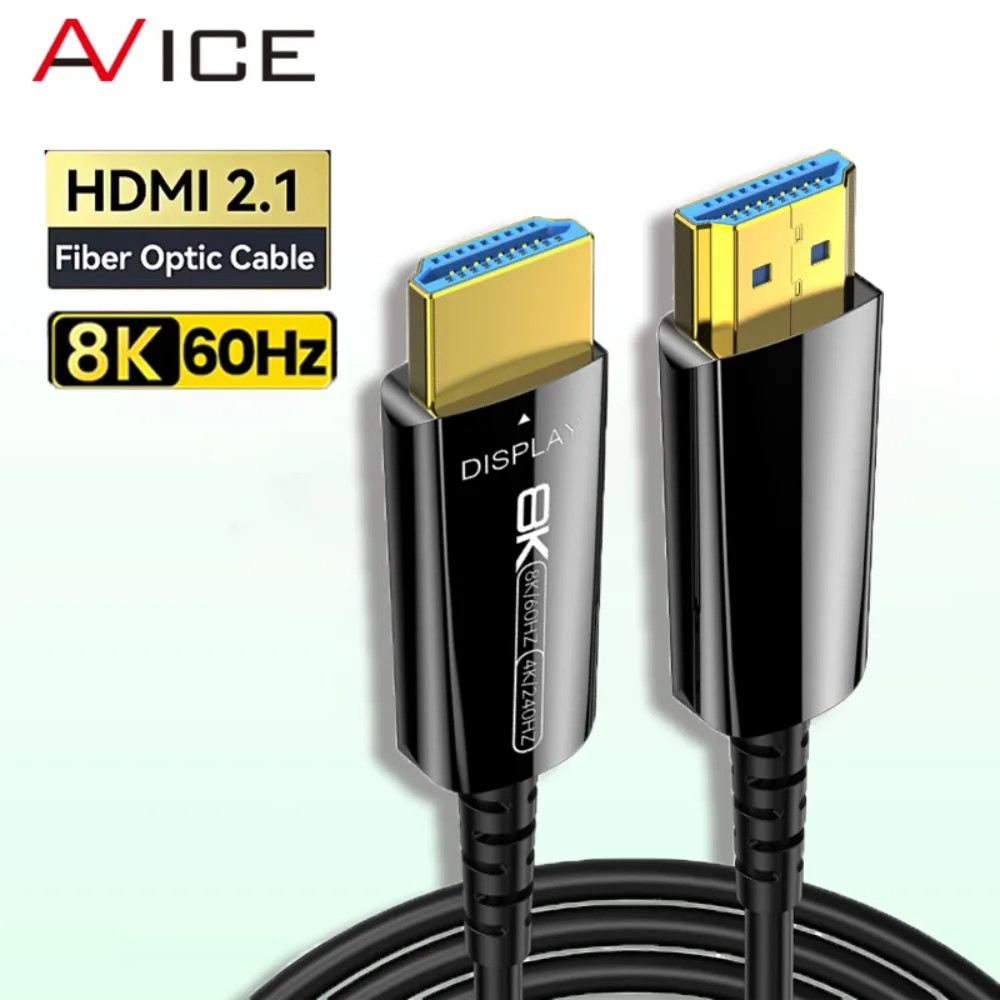 

8K HDMI-Compatible Fiber Optic Cable HDMI 2.1 8K@60Hz 4K@240Hz 48Gbps HDR Audio Video Cable for LG Samsung Sony PS4/5 Blu-ray