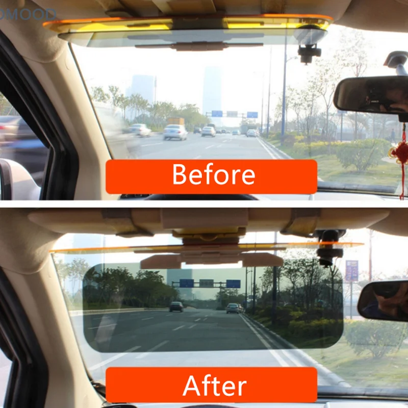 Car Sun Visor HD Anti Sunlight Dazzling Goggle Day Night Vision Driving Mirror UV Fold Flip Down Clear View Interior Mirrors