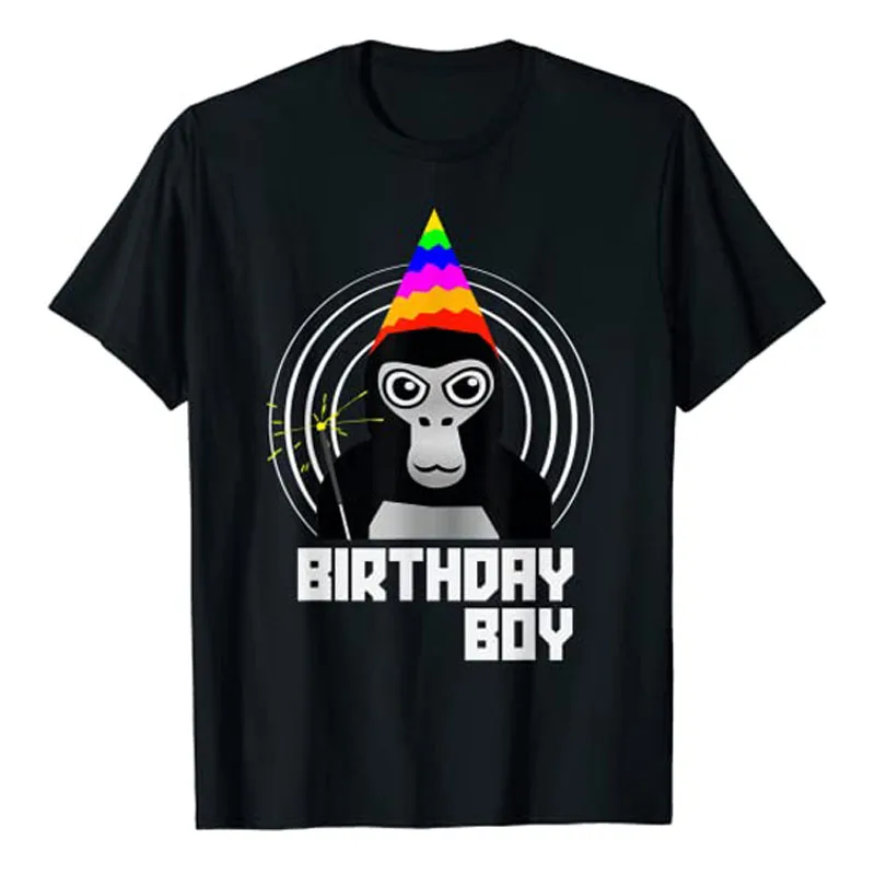 Gorilla Tag Birthday Boy VR Gamer Shirt for Kids Teen T-Shirt Funny B-Day Present Cute Graphic Tee Top Short Sleeve Blouses Gift