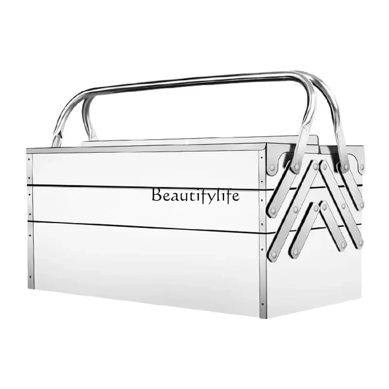 

Stainless Steel Toolbox Tool Storage Car Storage Bag Auto Repair Folding Box