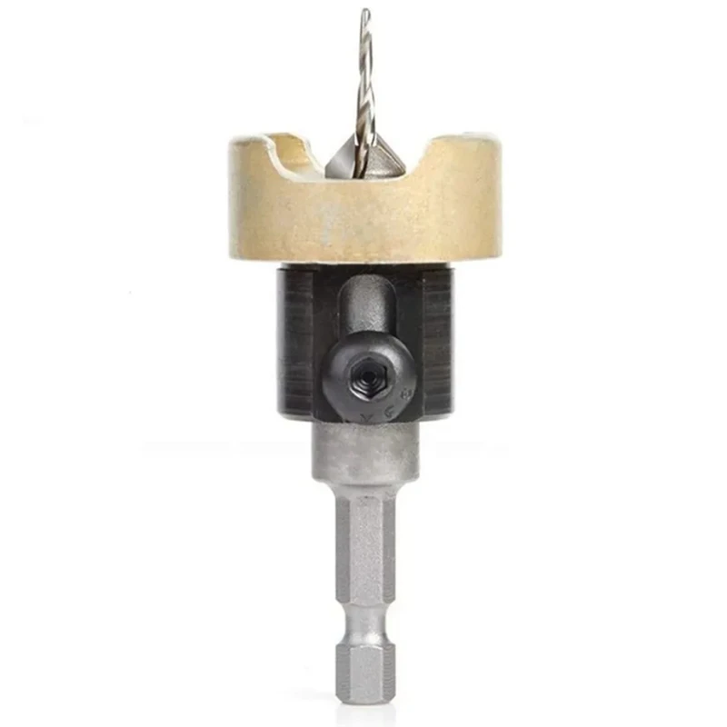 Punte da trapano svasatore per lavorazione del legno WFF da 82 gradi con punta in metallo duro con arresto di profondità regolabile senza cuscinetto a sfere di spinta