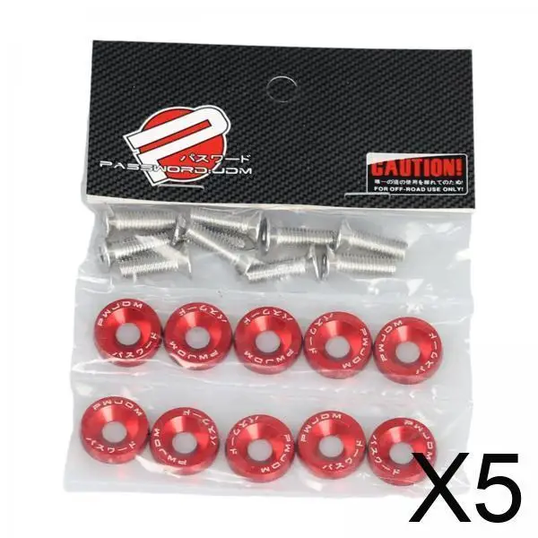 

Engine Bay Fasteners Kit Red M6 Fender Washer Screws Car Dress Up Bolts for Mechanical Cars Maintenance