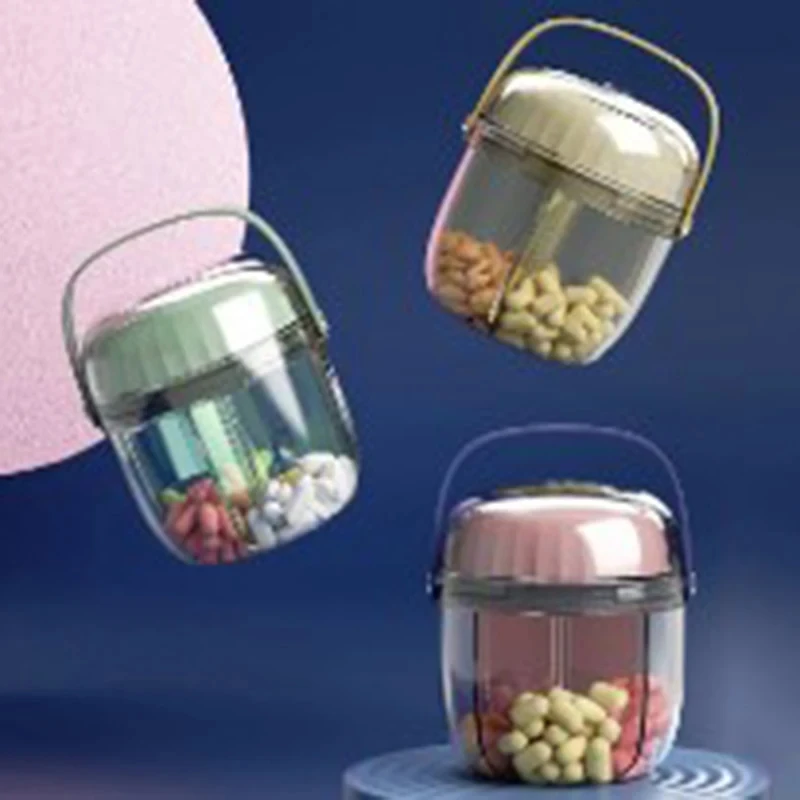 

Мини-портативная коробка для таблеток, портативная, милая и модная маленькая коробка для таблеток с 4 отделениями, водонепроницаемая, герметичная и питательная