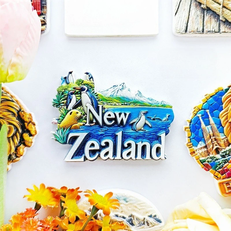 New Zealand Penguin Fridge Magnet - Breathtaking 3D Alpine Lake Souvenir Unique Wildlife Gift for Travel & Nature Home Decor