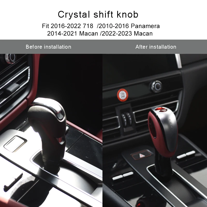 Car Interior Gear Lever Crystal Gear Shift Knob For Porsche 718 Panamera Macan 2014-2022 Auto Accsesories