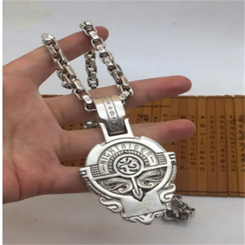 Little Fairy/China Old Tibetan Silver Seiko Domineering Lion King Necklace Pendant Fashionista Versatile Couple Accessories Gift