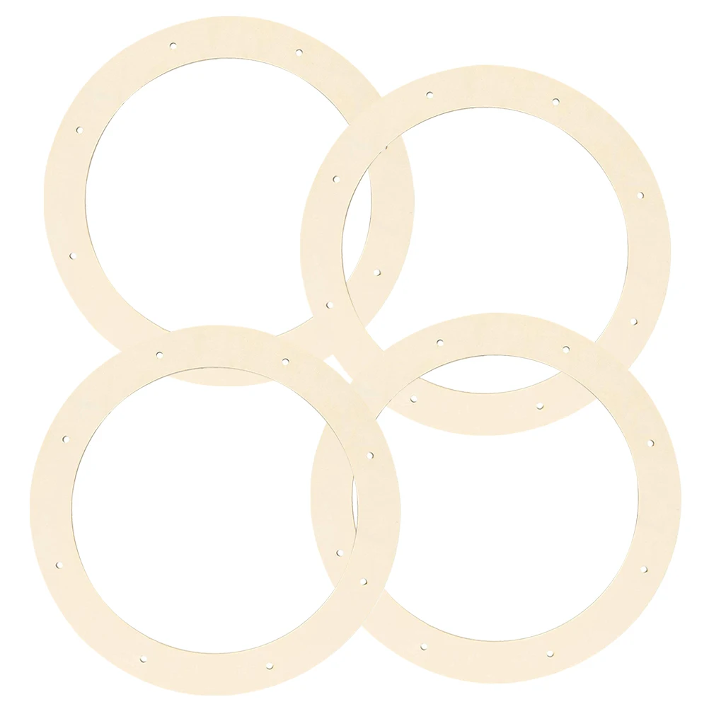 

4 Pcs Garland Frame Crafts Wreaths Support Round Christmas Forms Wooden Frames Rings Crafting