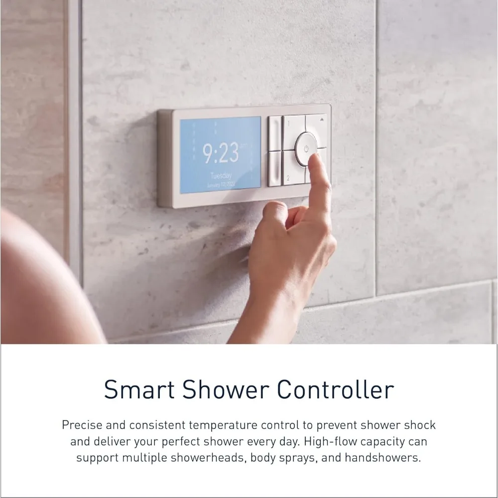 Matte Black Smart Shower 2-Outlet Digital Shower Controller for Thermostatic Shower Valve