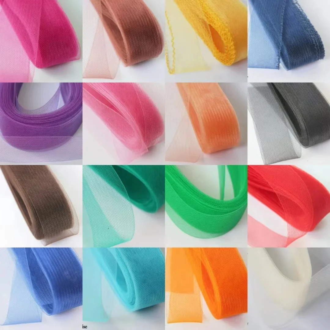 50 Yard Bright‑Tone Horsehair Crinoline Braid Polyester Boning Trimming for Dress Skirt Hem Shaping DIY Sewing Craft view 6