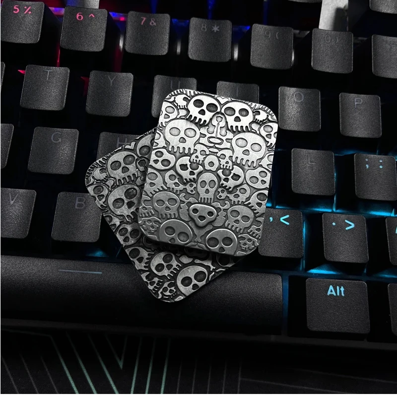 Skull Pattern Magnetic Slider Fidget Stress Anxiety Relief EDC Metal Push Slider Cool Stuff For Man Autismo Juguetes Sensoriales