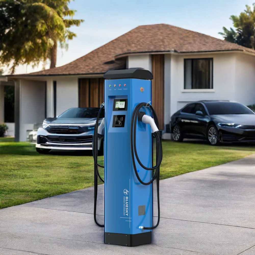 

POS Credit EV Charging Station 32A 22kw Floor-mounted With CE Certification 4.3inch Screen Ev Charger With Credit Card Reader