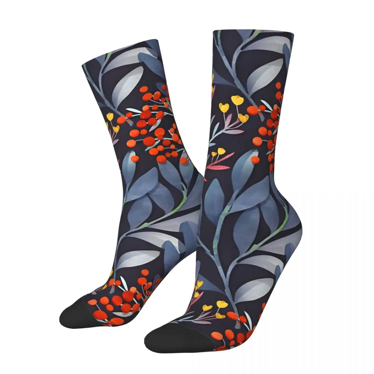 Midnight Men's Socks Retro Harajuku Street Style Novelty Seamless Crew Sock