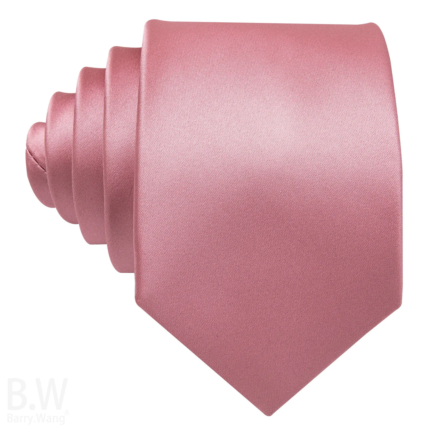 Barry.Wang Satin Silk Men Tie Handkerchief Cufflinks Set Solid Plain Pink Blue Red Green Gold Necktie for Male Wedding Business