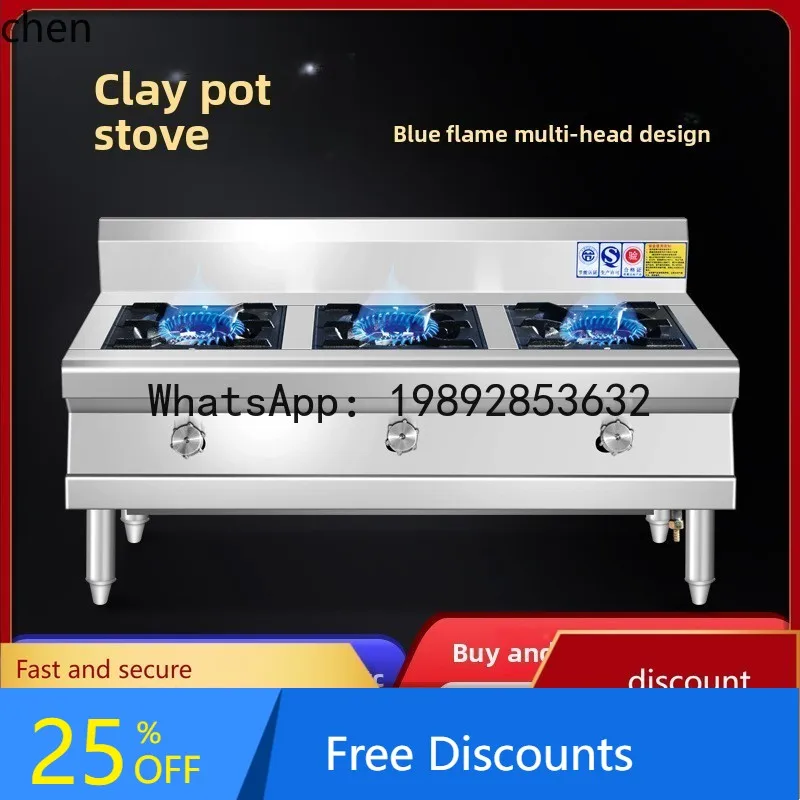 AA HT Commercial Stainless Steel Clay Pot Stove for Porridge Cooking 23456 Burners Multi-Burner Stove Clay Pot Stove