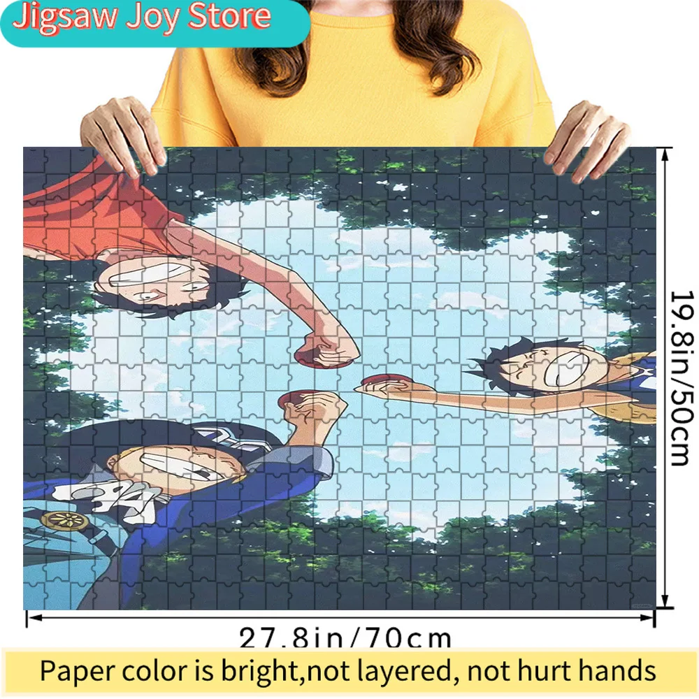 

Premium Paper Jigsaw Puzzle One Piece Luffy, Ace, Sabo Three Brothers Oath Scene Anime Art High Quality Cardboard Puzzle for Fam