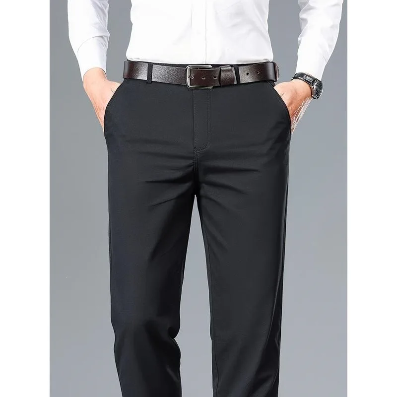 High Waist Casual Men's Trousers Straight Leg Neutral Style Comfortable West Pants for Spring Season Fashionable Neutral Clot...