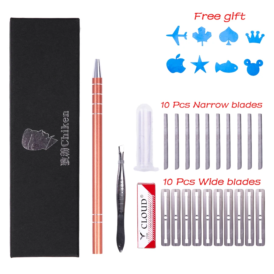 Hairstyle Engraved Pen & Wide Blades Styling Accessory