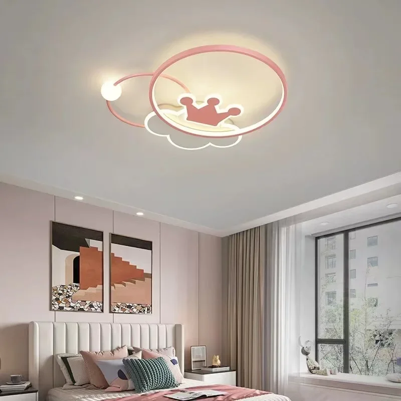 Moderne LED Deckenleuchte Kinder Schlafzimmer Lampe Wohnzimmer Esszimmer Wohnkultur Niedliche Krone Deckenleuchter Innenbeleuchtungskörper