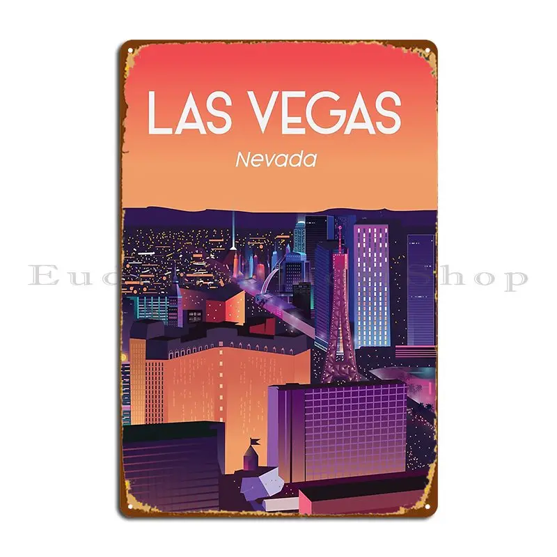 Las Vegas Nevada Travel Poster City Metal Sign Wall Decor Pub Wall Decor Cinema Customized Tin Sign Poster