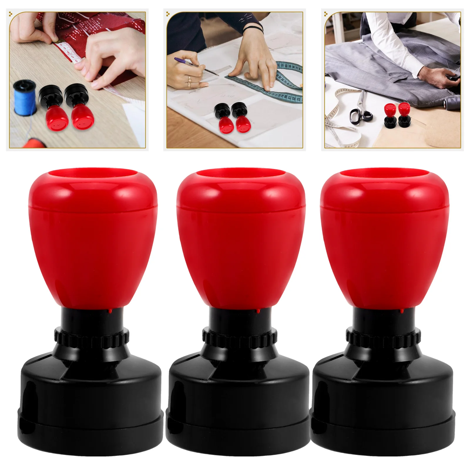 

3 Sets Round Photosensitive Pad With Handle Making Materials Diy Seal Making Pad Durable Edge-Free Design For Home Office Use