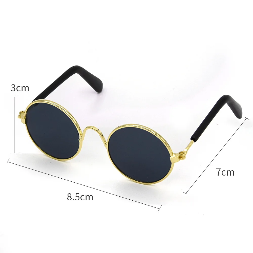 Pet Products Lovely Vintage Round Cat Sunglasses Reflection Eye wear glasses For Small Dog Cat Pet Photos Props Accessories