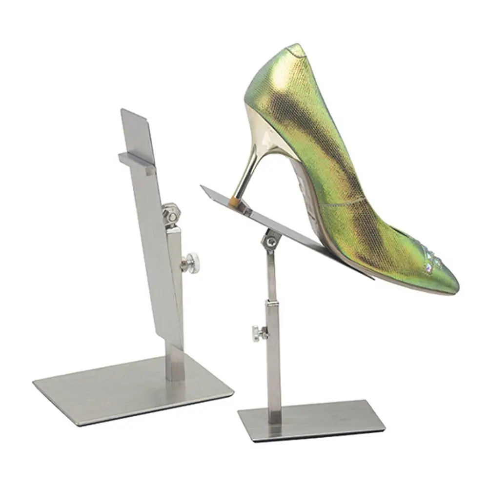 

Adjustable Shoe Display Rack Stainless Steel Orderly Organization Shoes Stand Space Saving Shoes Display Accessories